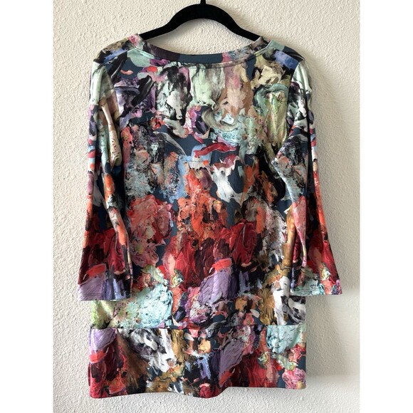 Soft Surroundings Women's Top Size Petite Small Impasto Tunic Top Abstract Artsy - Picture 10 of 16